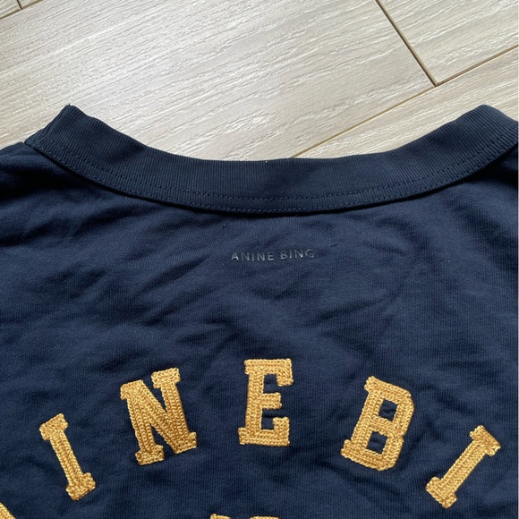 Anine Bing Rod League Sweatshirt in Washed Navy Sz L EUC Cotton - Picture 13 of 13